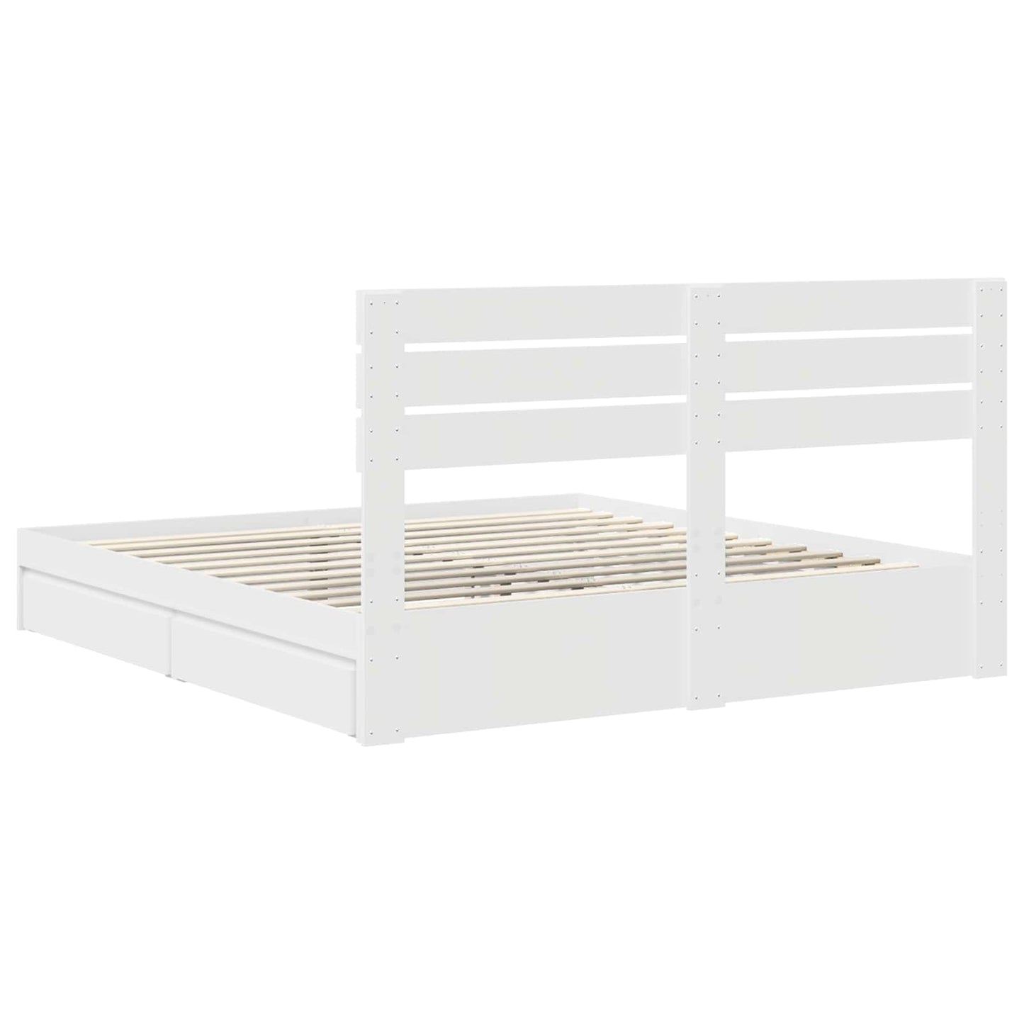 Letto con Contenitore Bianco 180 x 200 cm Legno multistrato | homemem39