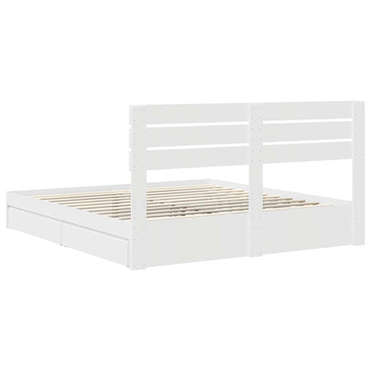Letto con Contenitore Bianco 180 x 200 cm Legno multistrato | homemem39