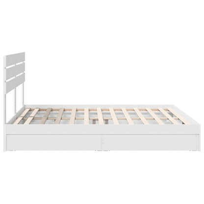Letto con Contenitore Bianco 180 x 200 cm Legno multistrato | homemem39