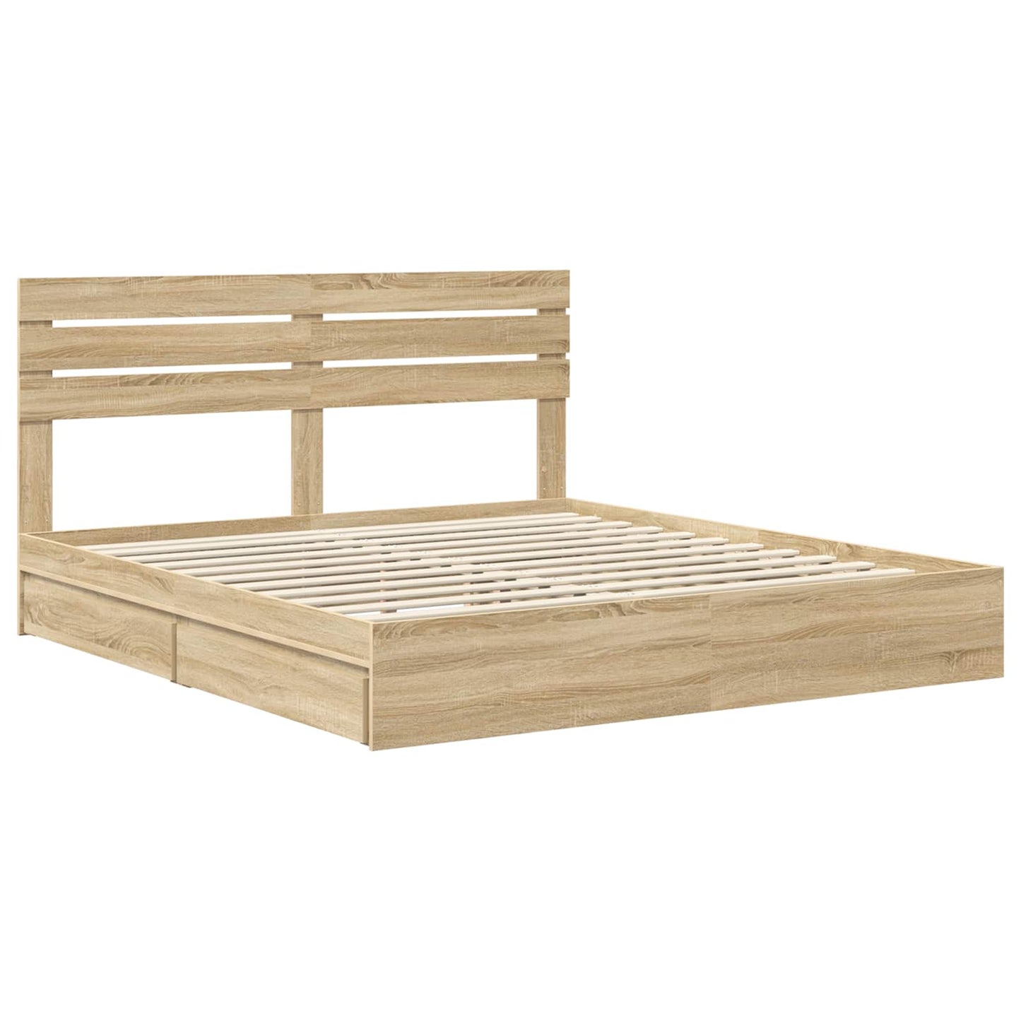 Letto con Contenitore con testiera Rovere Sonoma 180 x 200 cm | homemem39