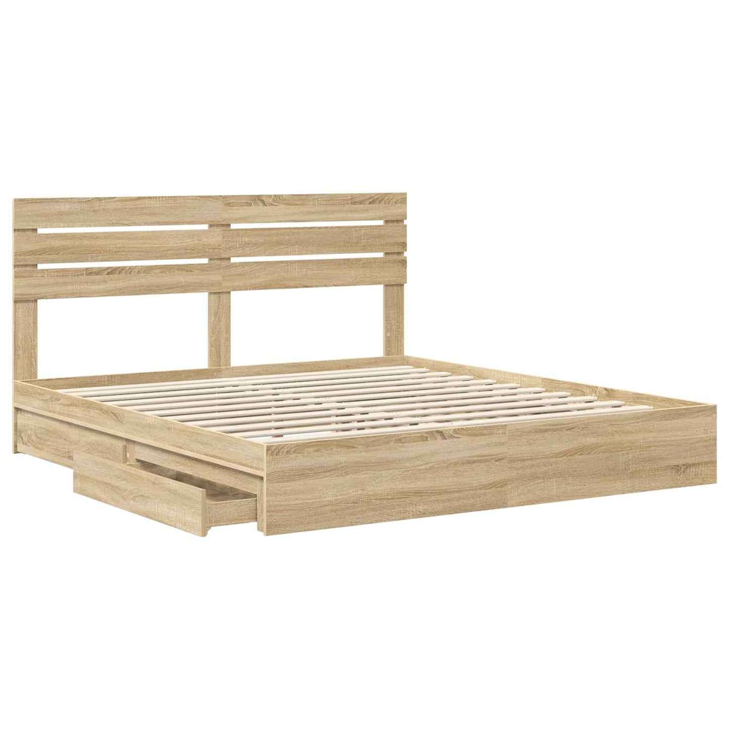 Letto con Contenitore con testiera Rovere Sonoma 180 x 200 cm | homemem39