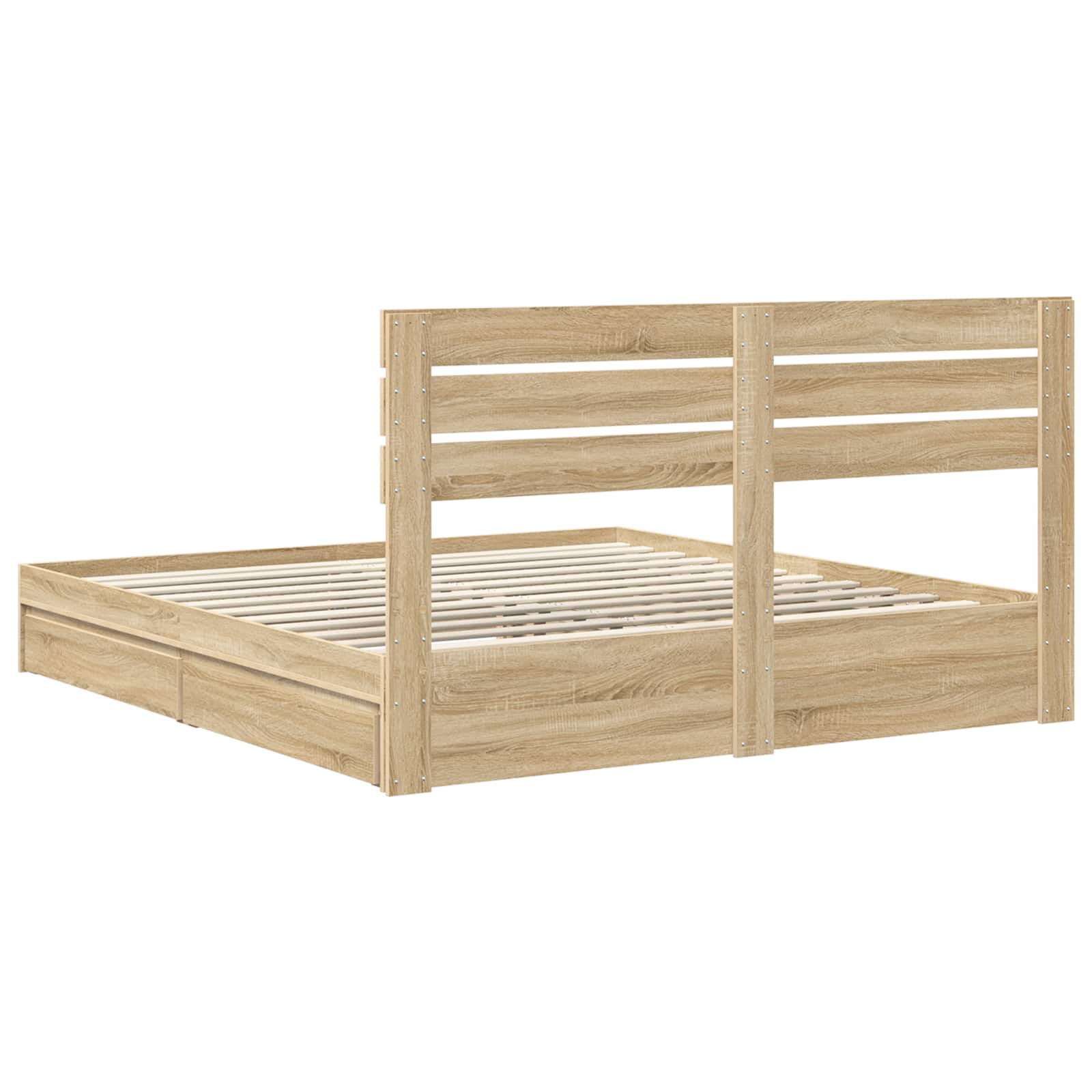 Letto con Contenitore con testiera Rovere Sonoma 180 x 200 cm | homemem39