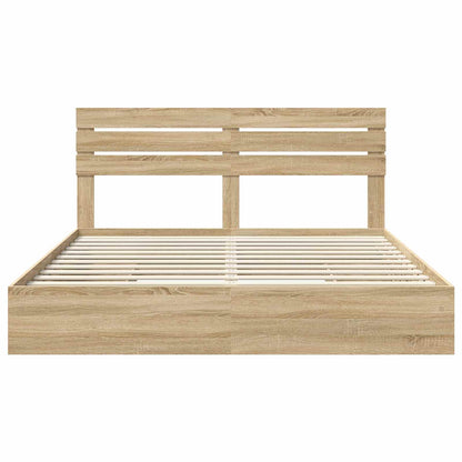 Letto con Contenitore con testiera Rovere Sonoma 180 x 200 cm | homemem39