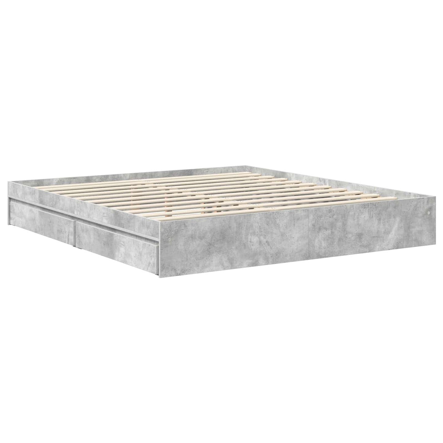 Letto con Contenitore con testiera Grigio cemento 180 x 200 cm | homemem39