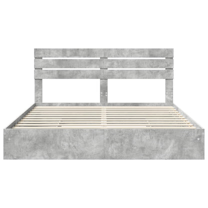Letto con Contenitore con testiera Grigio cemento 180 x 200 cm | homemem39