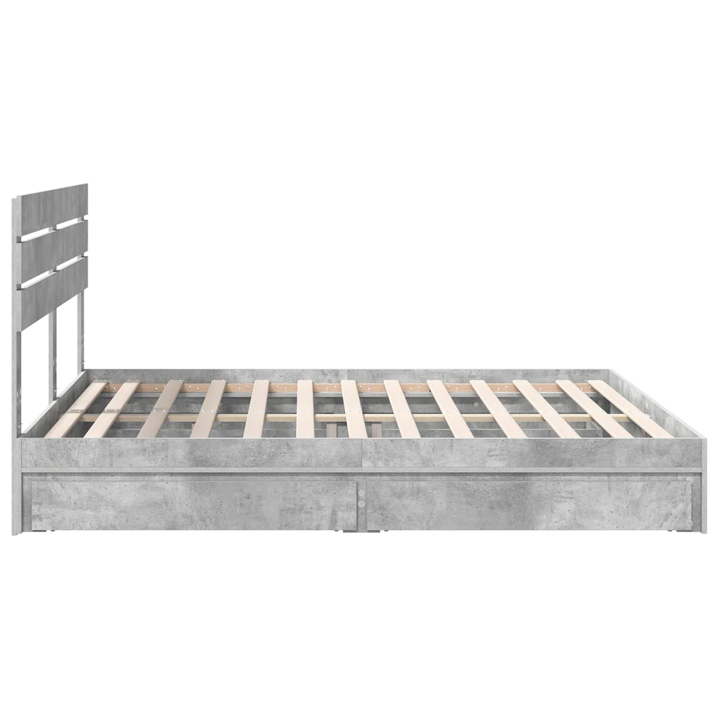 Letto con Contenitore con testiera Grigio cemento 180 x 200 cm | homemem39