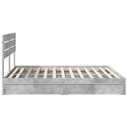Letto con Contenitore con testiera Grigio cemento 180 x 200 cm | homemem39