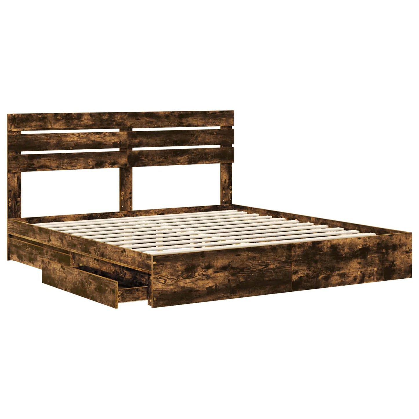 Letto con Contenitore con testiera Rovere fumé 180 x 200 cm | homemem39