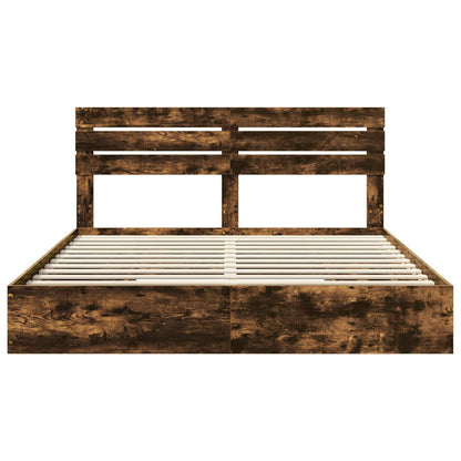 Letto con Contenitore con testiera Rovere fumé 180 x 200 cm | homemem39