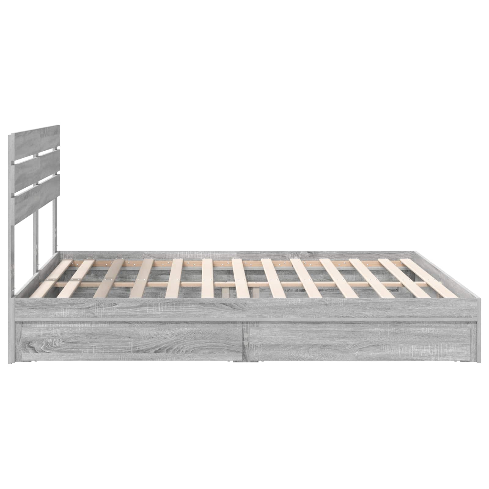 Letto con Contenitore con testiera Grigio Sonoma 180 x 200 cm | homemem39