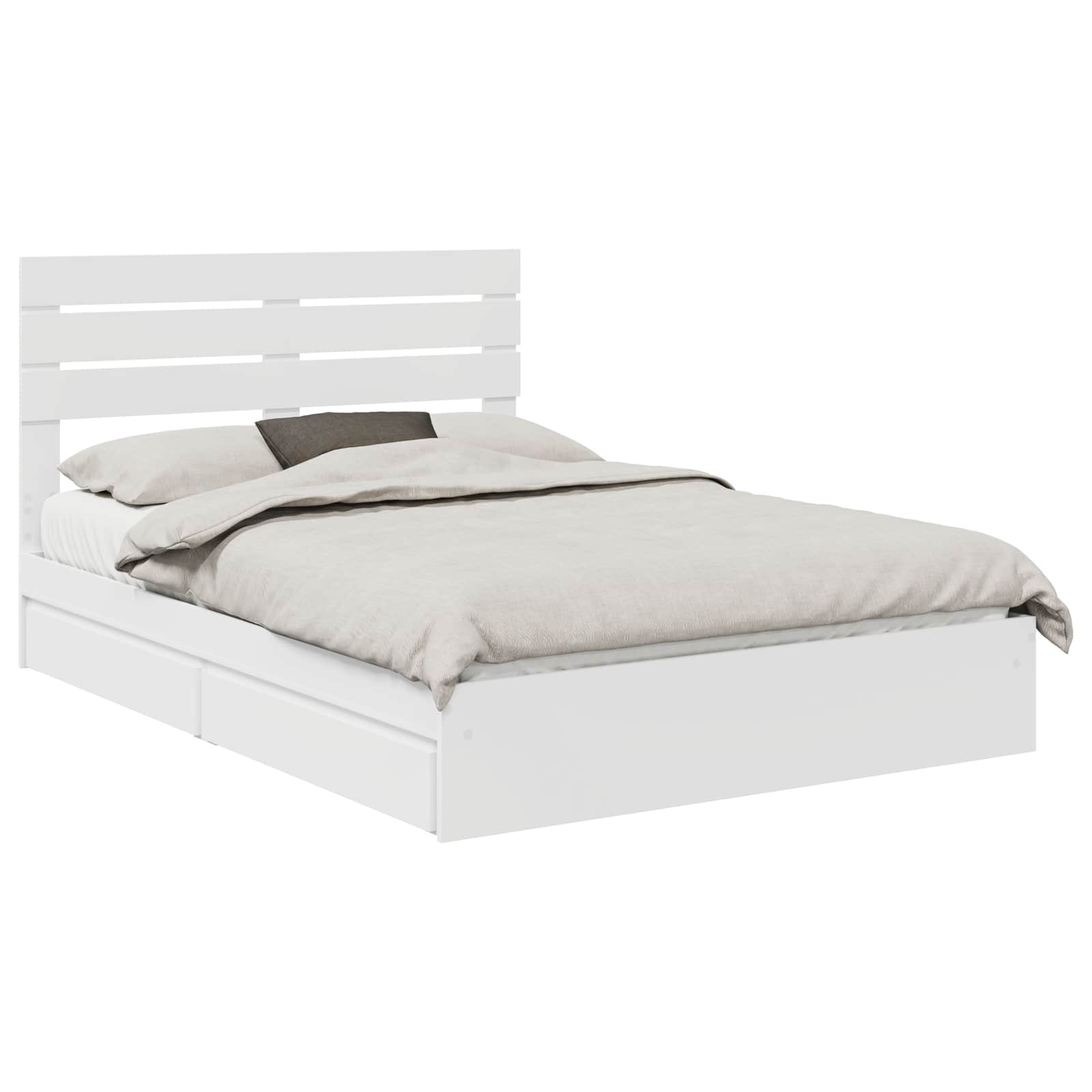 Letto con Contenitore Bianco 160 x 200 cm Legno multistrato | homemem39