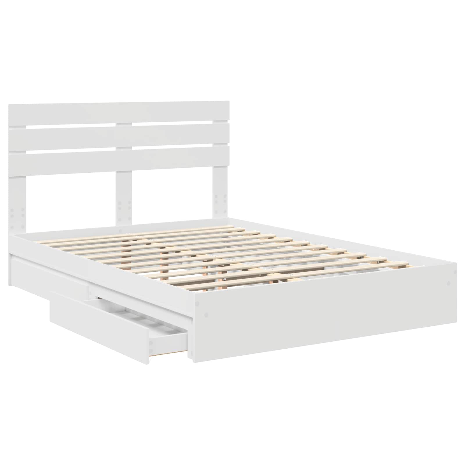 Letto con Contenitore Bianco 160 x 200 cm Legno multistrato | homemem39