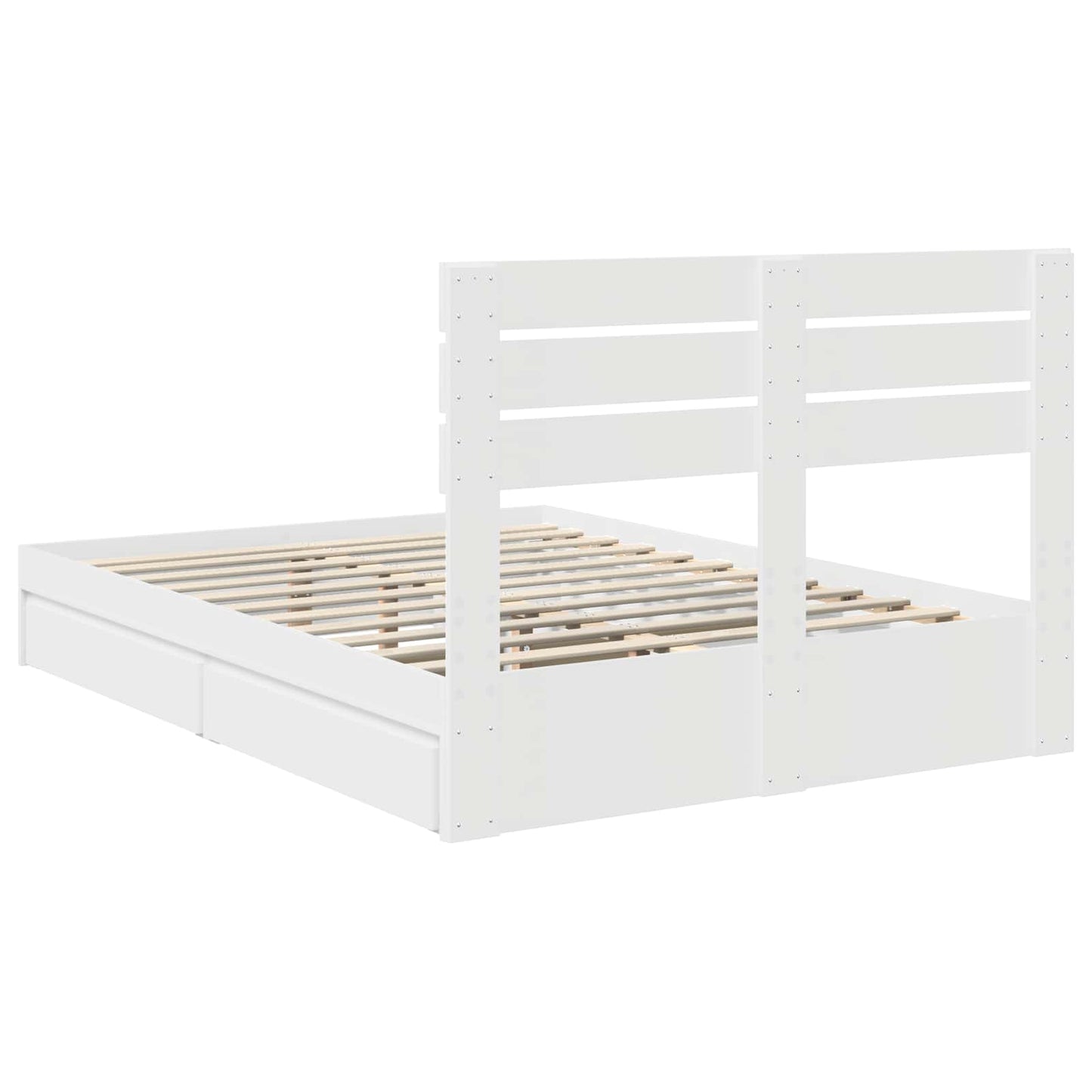 Letto con Contenitore Bianco 160 x 200 cm Legno multistrato | homemem39