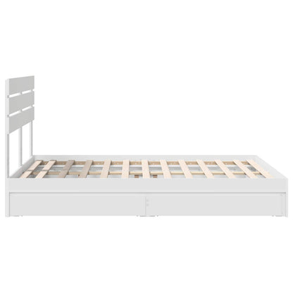 Letto con Contenitore Bianco 160 x 200 cm Legno multistrato | homemem39