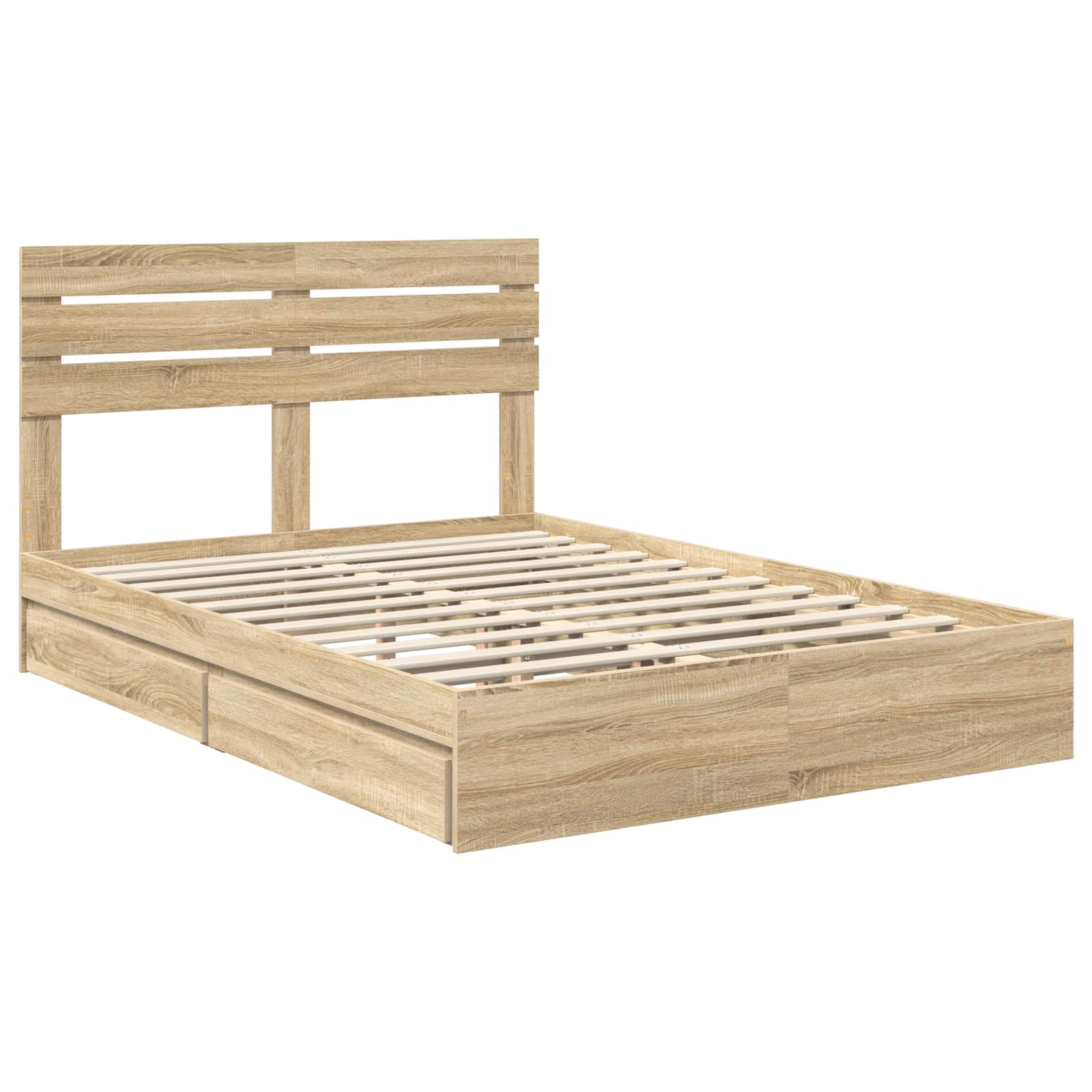 Letto con Contenitore con testiera Rovere Sonoma 160 x 200 cm | homemem39