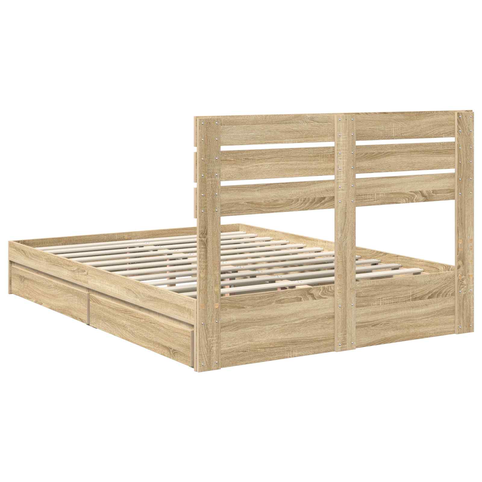 Letto con Contenitore con testiera Rovere Sonoma 160 x 200 cm | homemem39