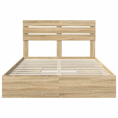 Letto con Contenitore con testiera Rovere Sonoma 160 x 200 cm | homemem39