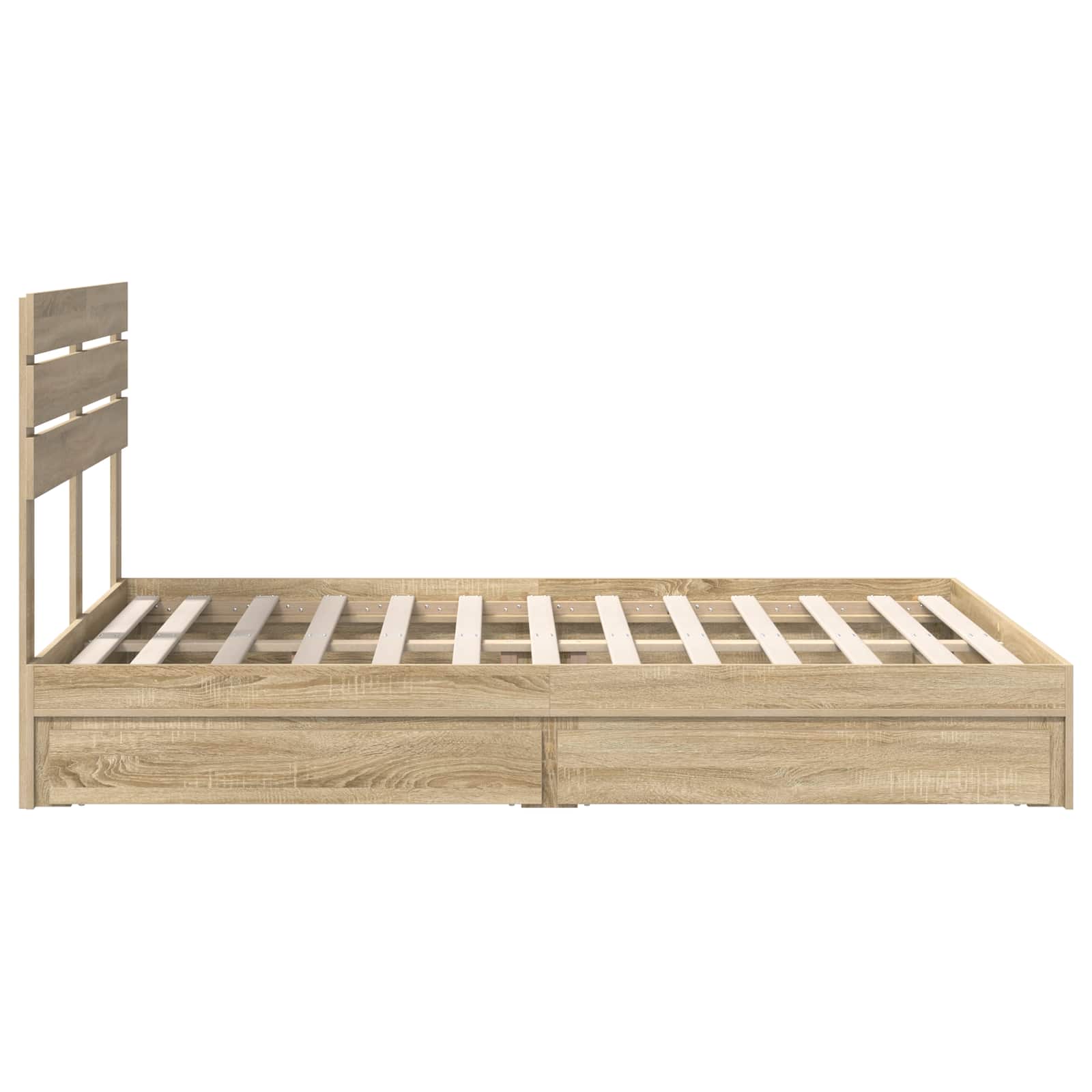 Letto con Contenitore con testiera Rovere Sonoma 160 x 200 cm | homemem39