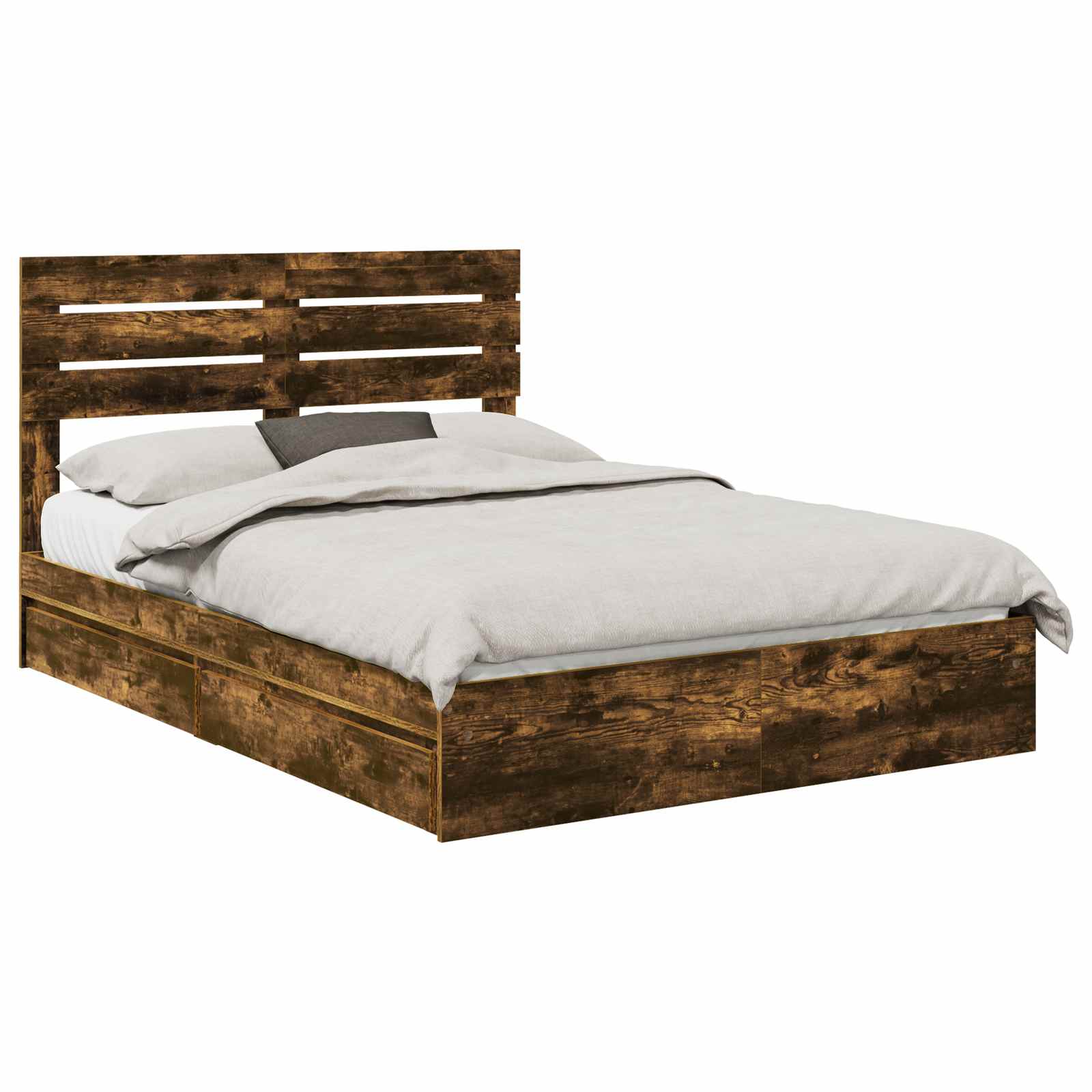 Letto con Contenitore con testiera Rovere fumé 160 x 200 cm | homemem39