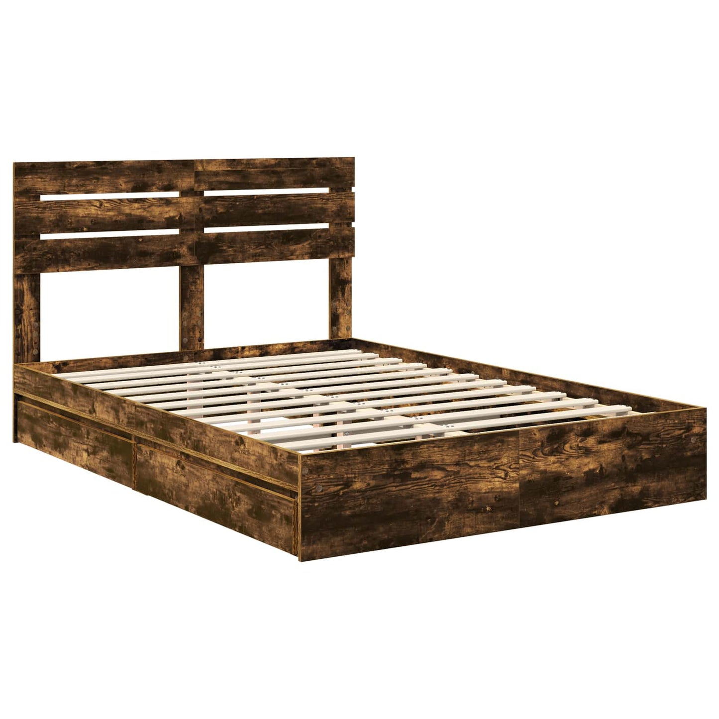Letto con Contenitore con testiera Rovere fumé 160 x 200 cm | homemem39