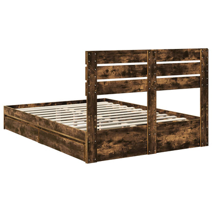 Letto con Contenitore con testiera Rovere fumé 160 x 200 cm | homemem39