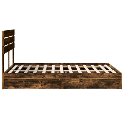 Letto con Contenitore con testiera Rovere fumé 160 x 200 cm | homemem39