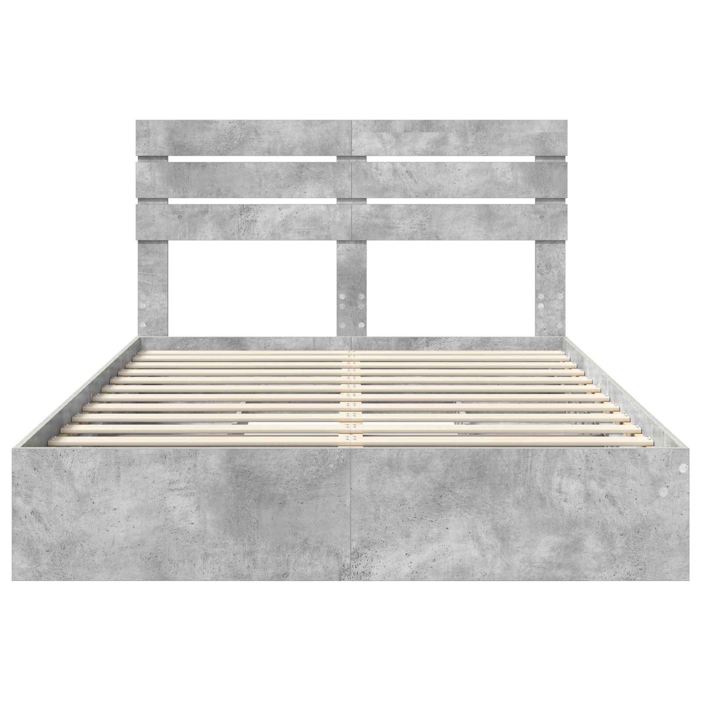 Letto con Contenitore con testiera Grigio cemento 150 x 200 cm | homemem39