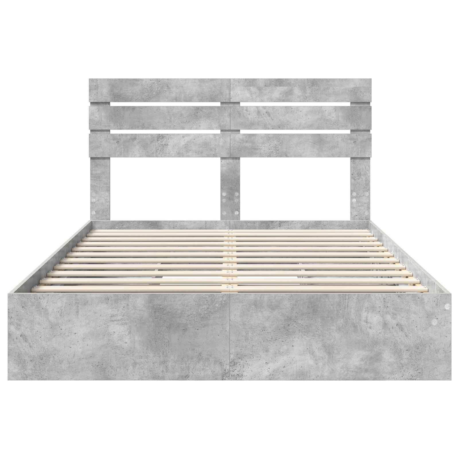 Letto con Contenitore con testiera Grigio cemento 150 x 200 cm | homemem39