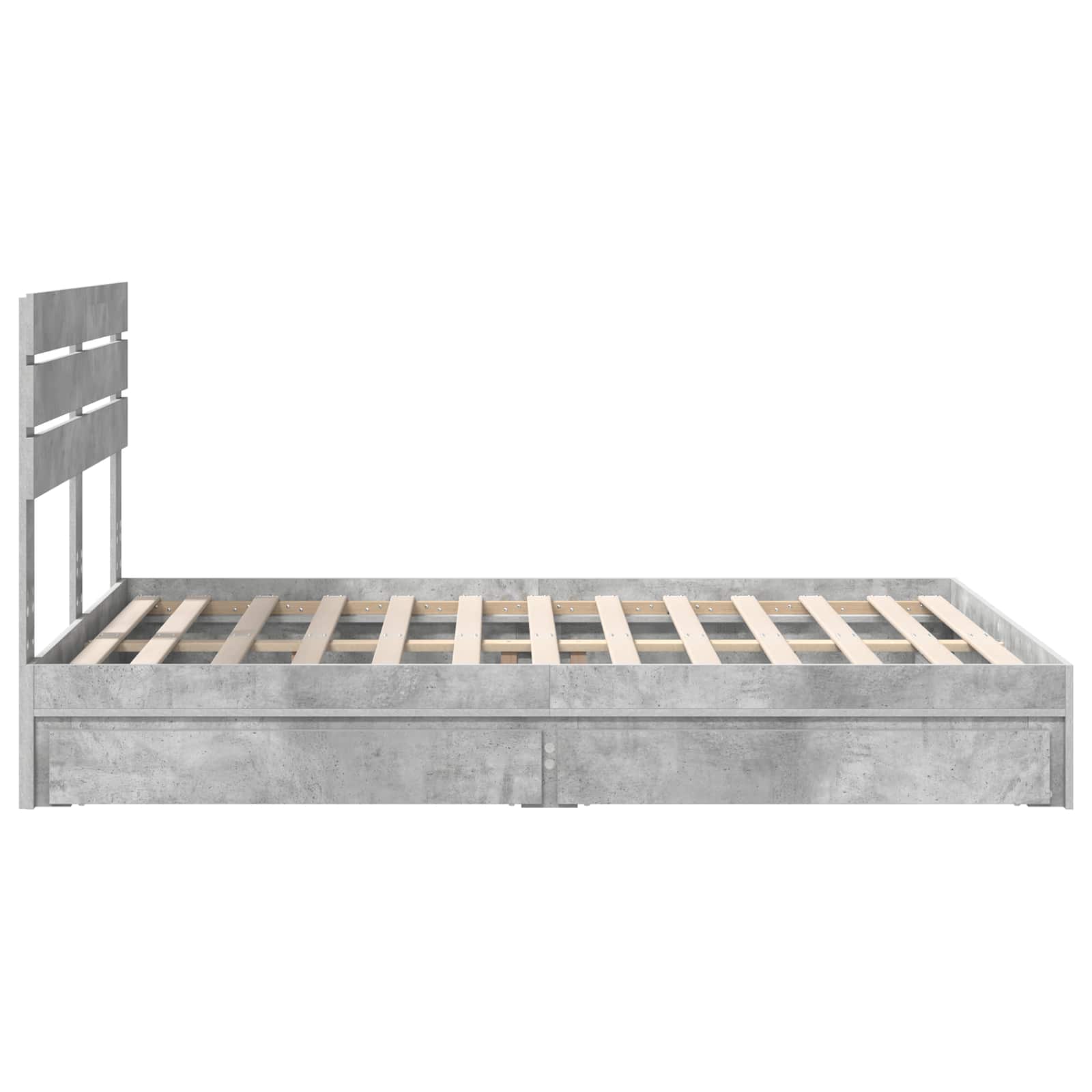 Letto con Contenitore con testiera Grigio cemento 150 x 200 cm | homemem39