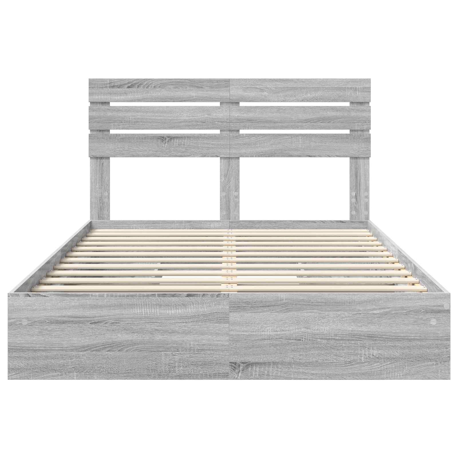 Letto con Contenitore con testiera Grigio Sonoma 150 x 200 cm | homemem39