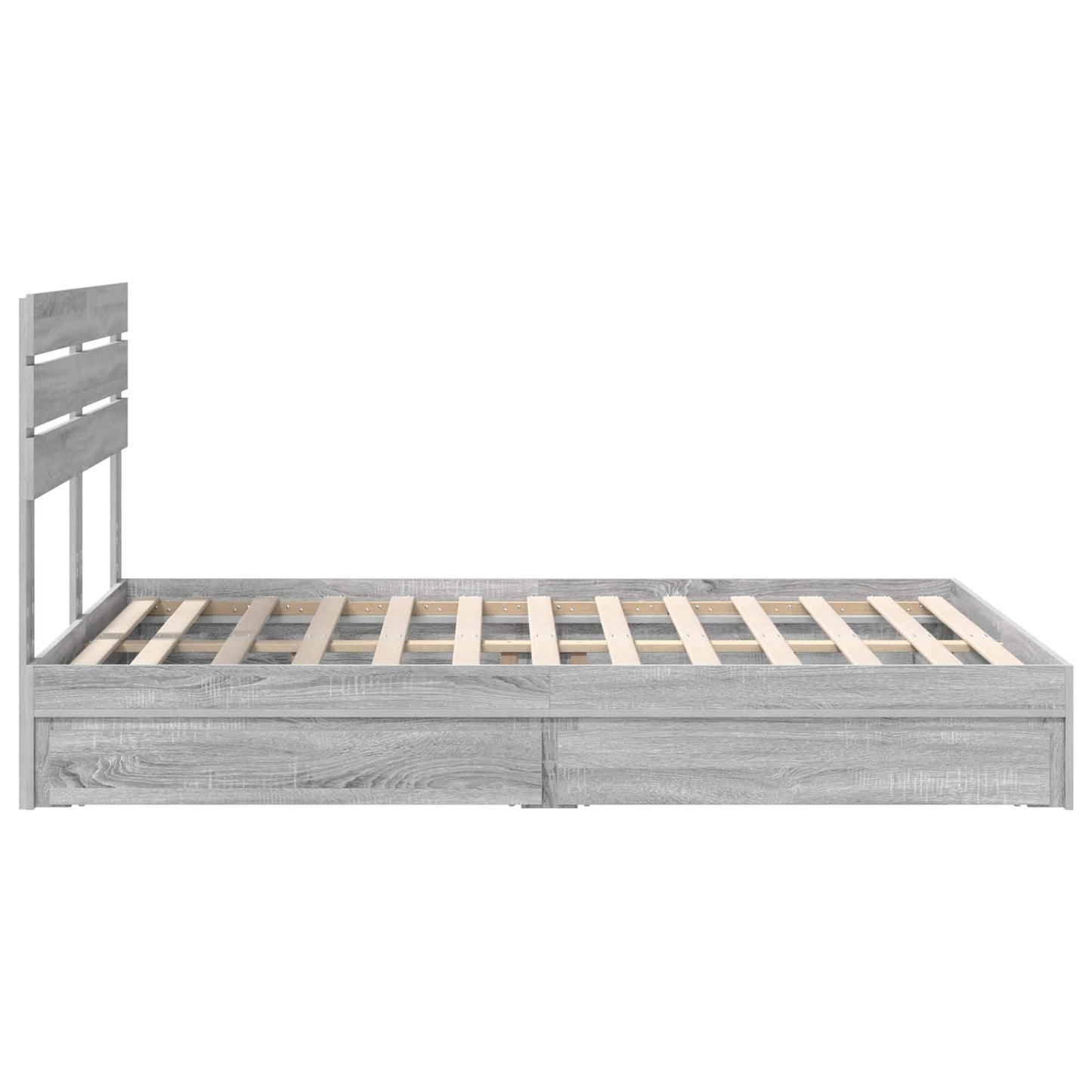 Letto con Contenitore con testiera Grigio Sonoma 150 x 200 cm | homemem39