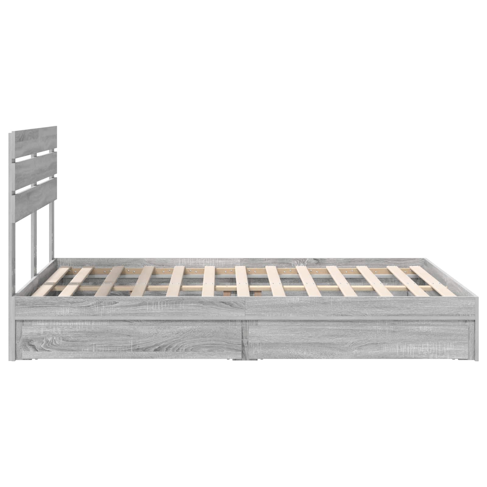 Letto con Contenitore con testiera Grigio Sonoma 150 x 200 cm | homemem39