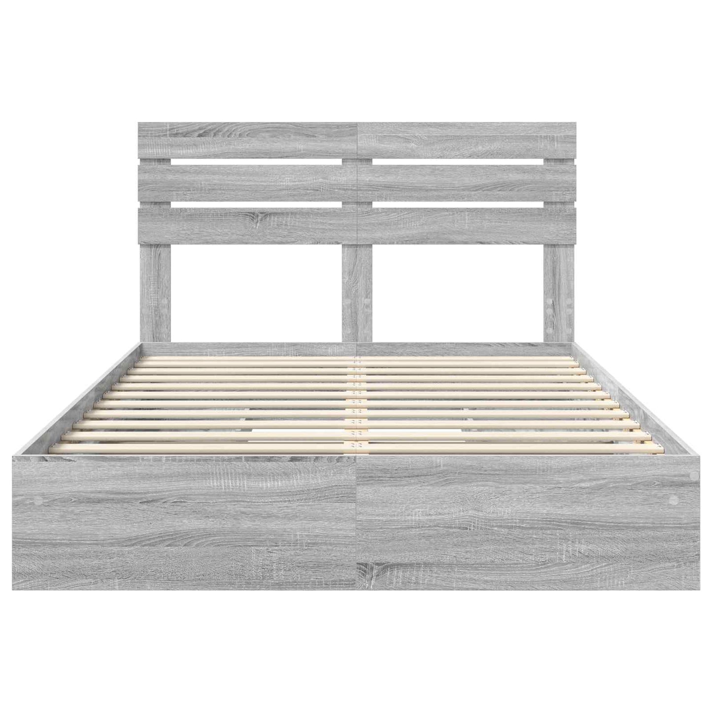 Letto con Contenitore con testiera Grigio Sonoma 140 x 200 cm | homemem39