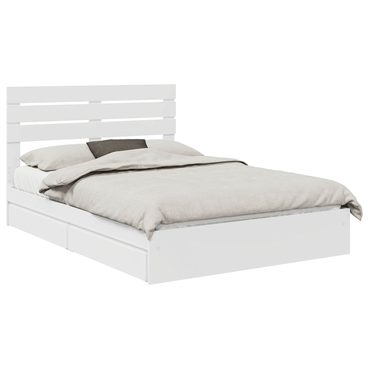 Letto con Contenitore Bianco 140 x 190 cm Legno ingegnerizzato