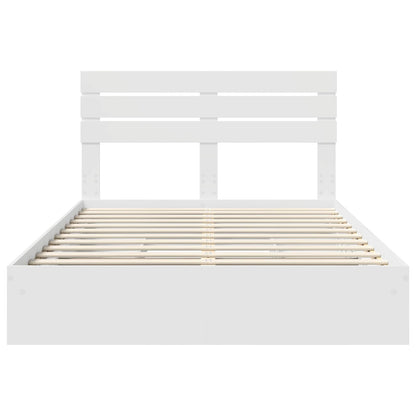 Letto con Contenitore Bianco 140 x 190 cm Legno ingegnerizzato