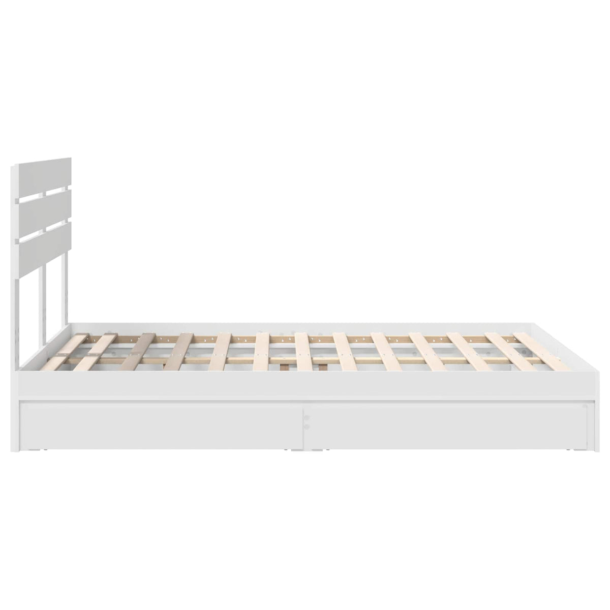 Letto con Contenitore Bianco 140 x 190 cm Legno ingegnerizzato