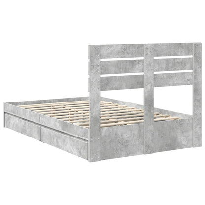 Letto con Contenitore con testiera Grigio cemento 135 x 190 cm | homemem39