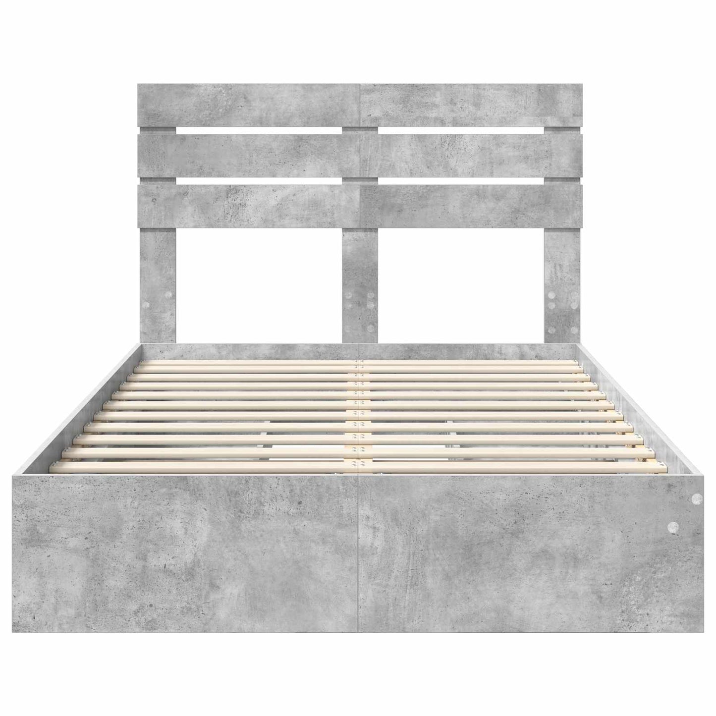 Letto con Contenitore con testiera Grigio cemento 135 x 190 cm | homemem39