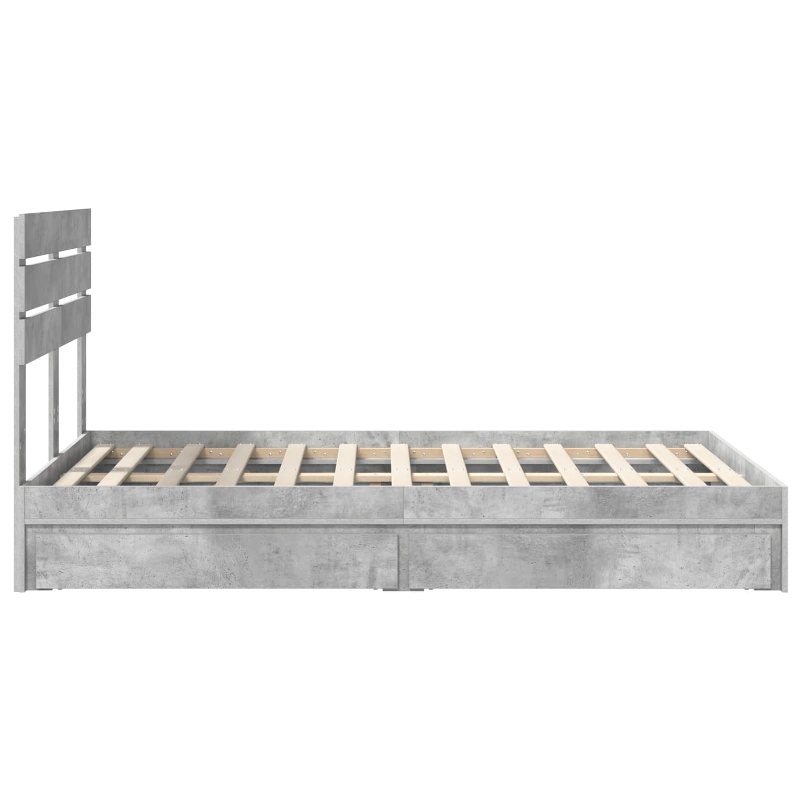 Letto con Contenitore con testiera Grigio cemento 135 x 190 cm | homemem39
