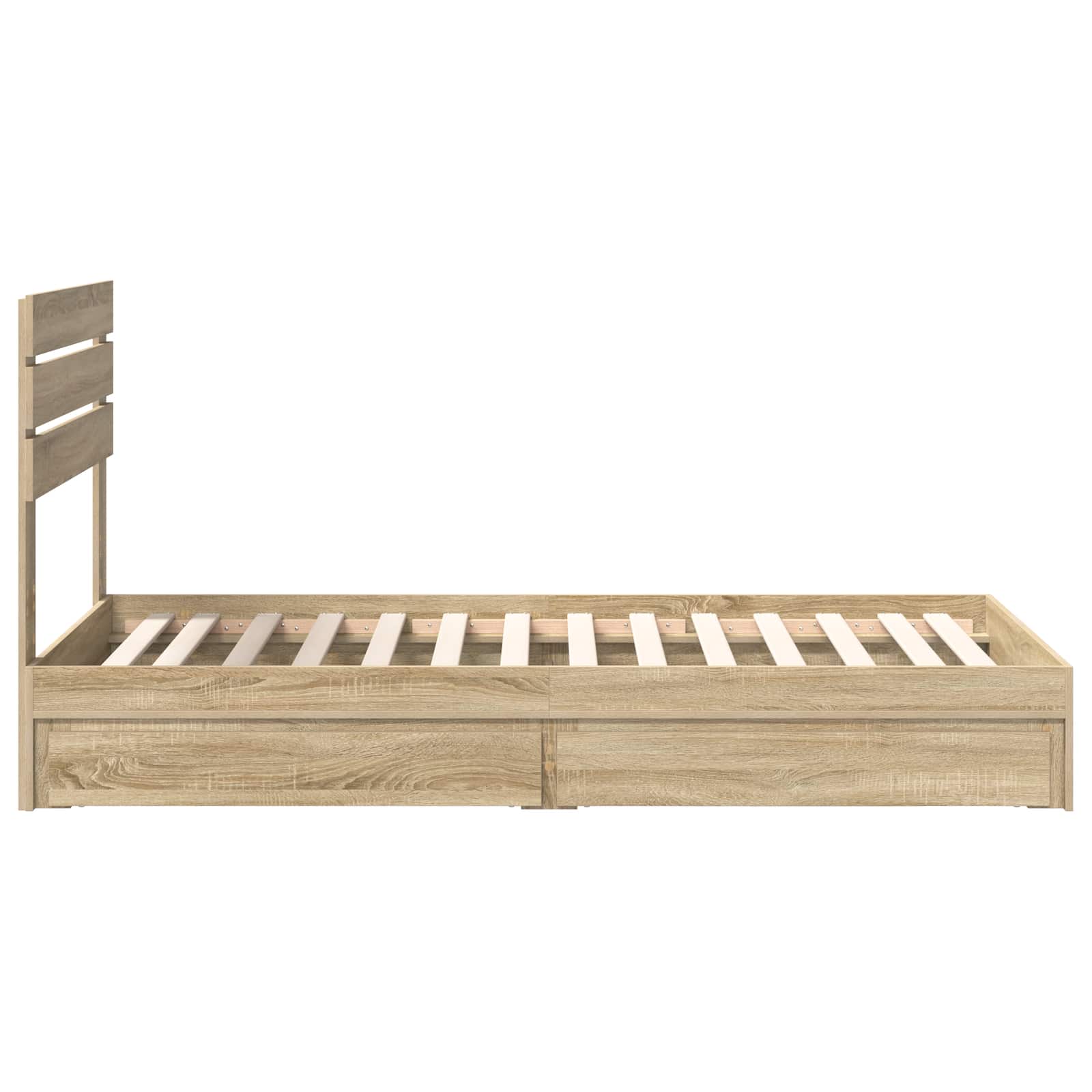 Letto con Contenitore con testiera Rovere Sonoma 100 x 200 cm | homemem39