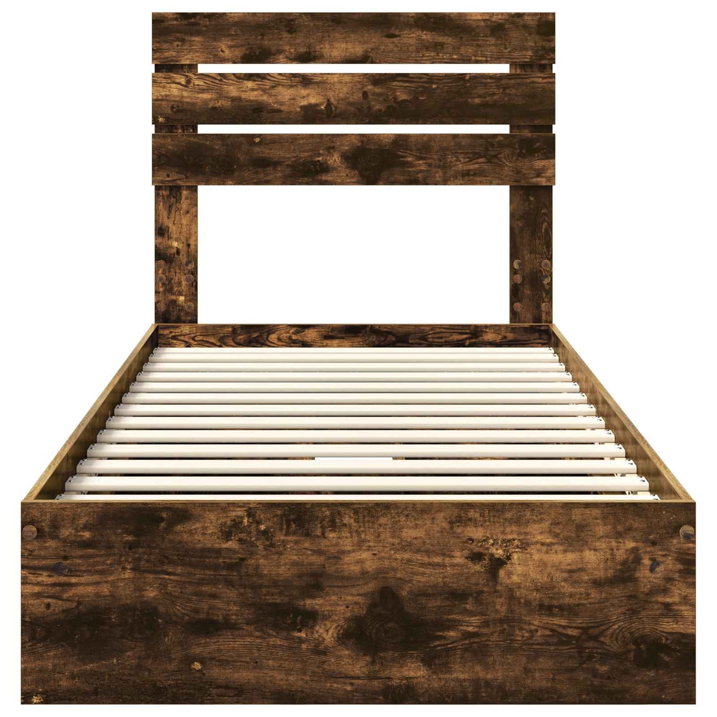 Letto con Contenitore con testiera Rovere fumé 100 x 200 cm