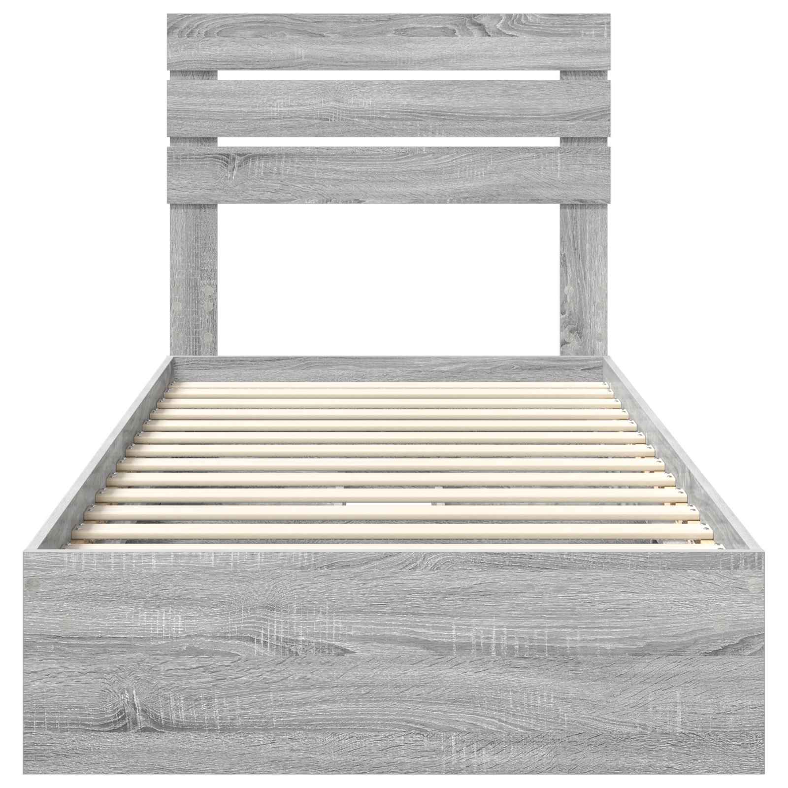 Letto con Contenitore con testiera Grigio Sonoma 100 x 200 cm | homemem39