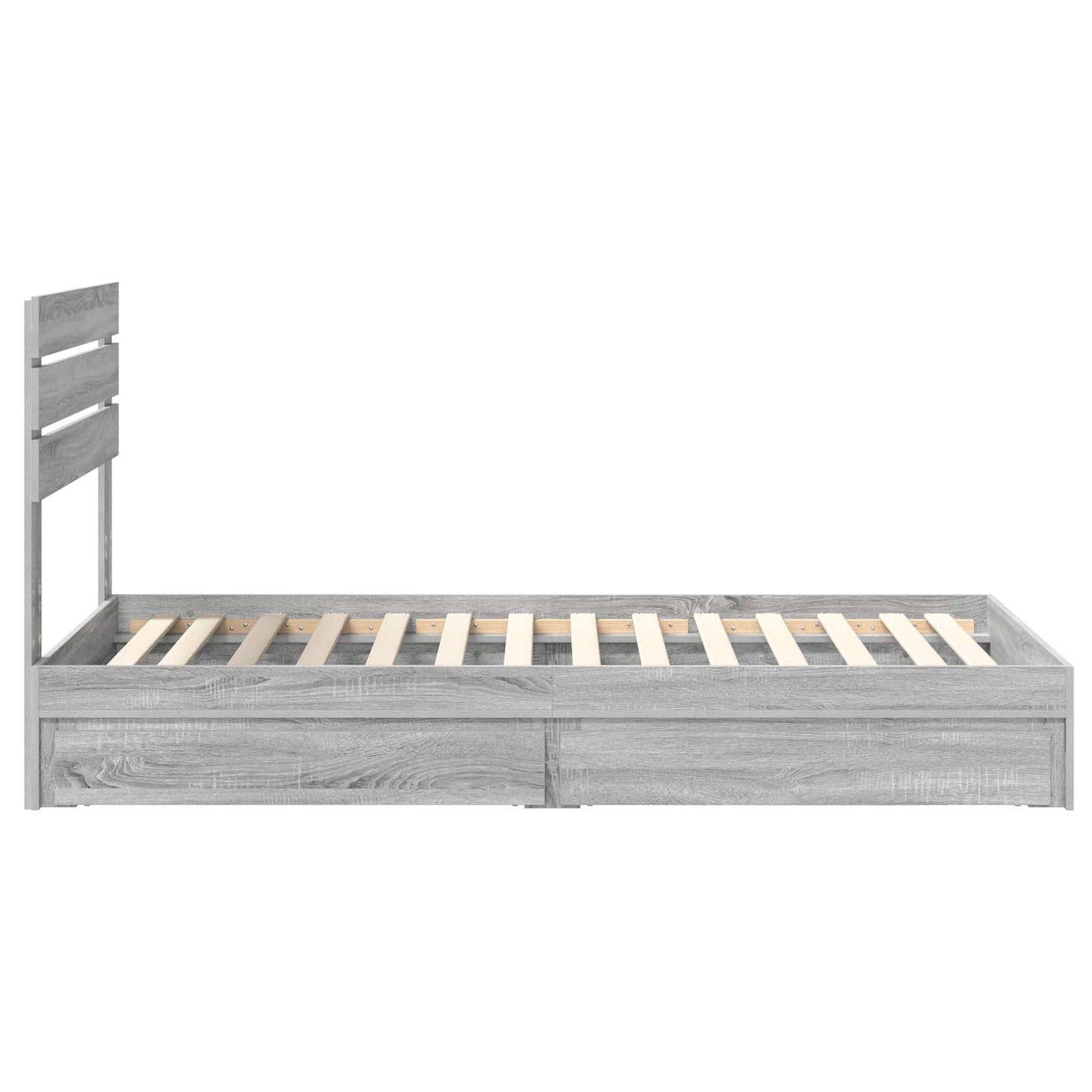 Letto con Contenitore con testiera Grigio Sonoma 100 x 200 cm | homemem39