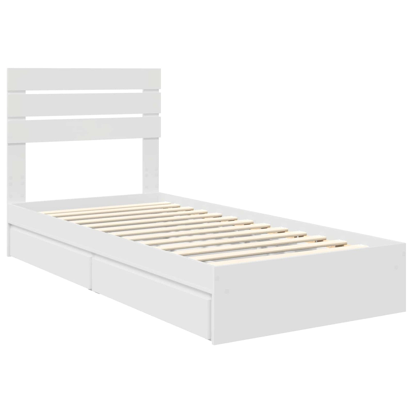 Letto con Contenitore Bianco 90 x 200 cm Legno multistrato | homemem39