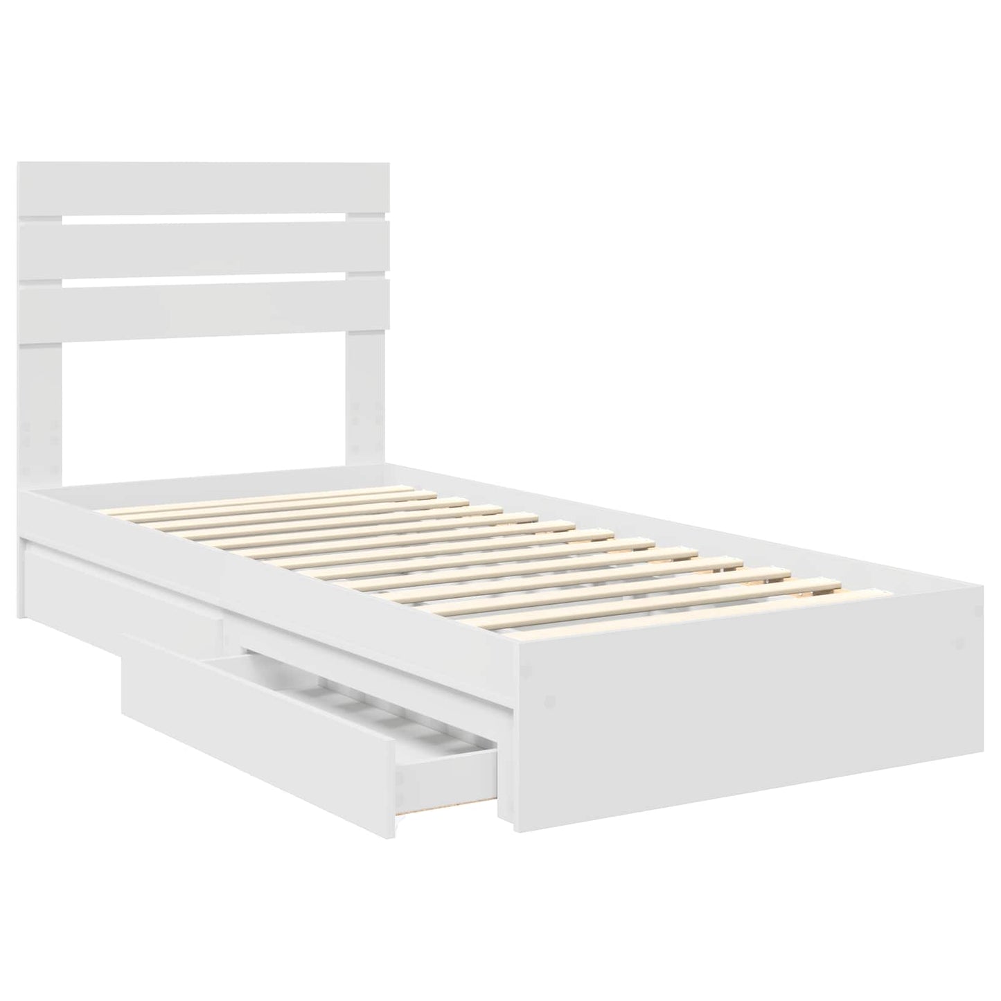 Letto con Contenitore Bianco 90 x 200 cm Legno multistrato | homemem39