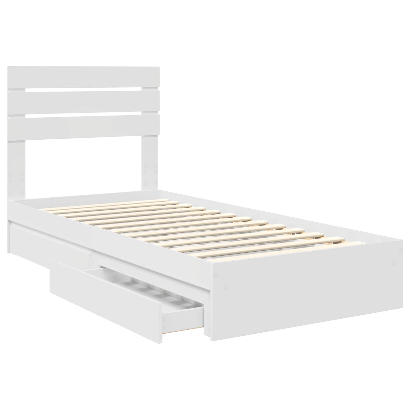Letto con Contenitore Bianco 90 x 200 cm Legno multistrato | homemem39