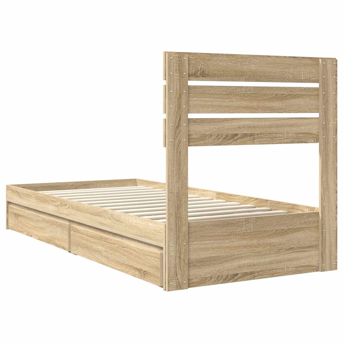 Letto con Contenitore con testiera Rovere Sonoma 90 x 200 cm | homemem39