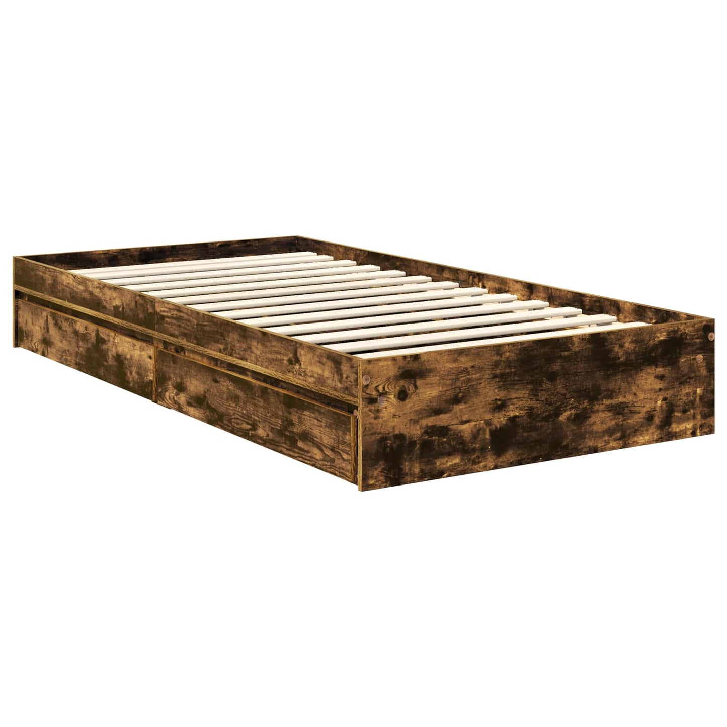 Letto con Contenitore Rovere fumé 90 x 200 cm Legno multistrato | homemem39