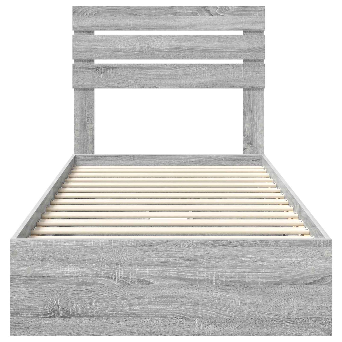 Letto con Contenitore con testiera Grigio Sonoma 90 x 190 cm