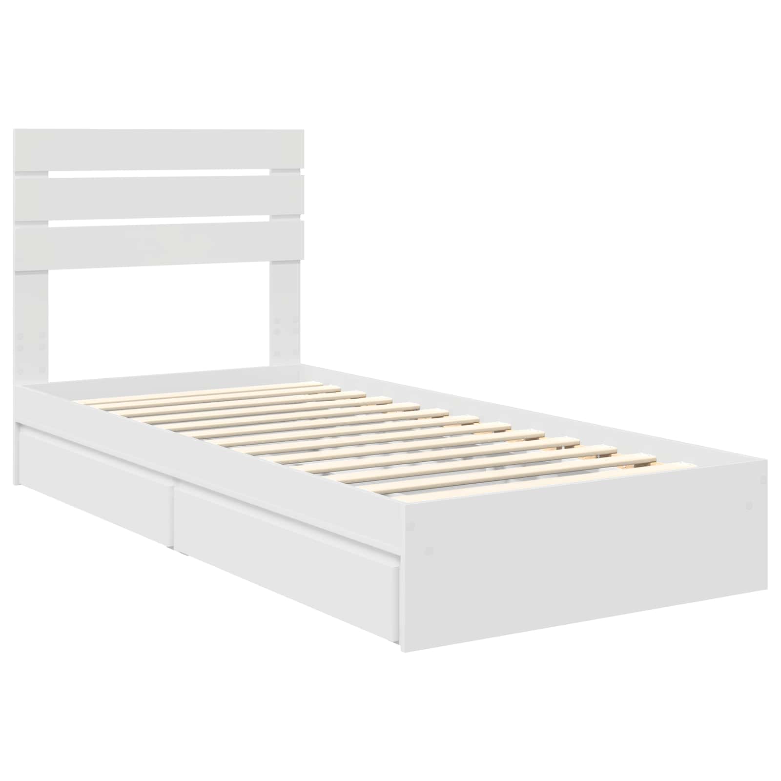Letto con Contenitore Bianco 75 x 190 cm Legno multistrato | homemem39